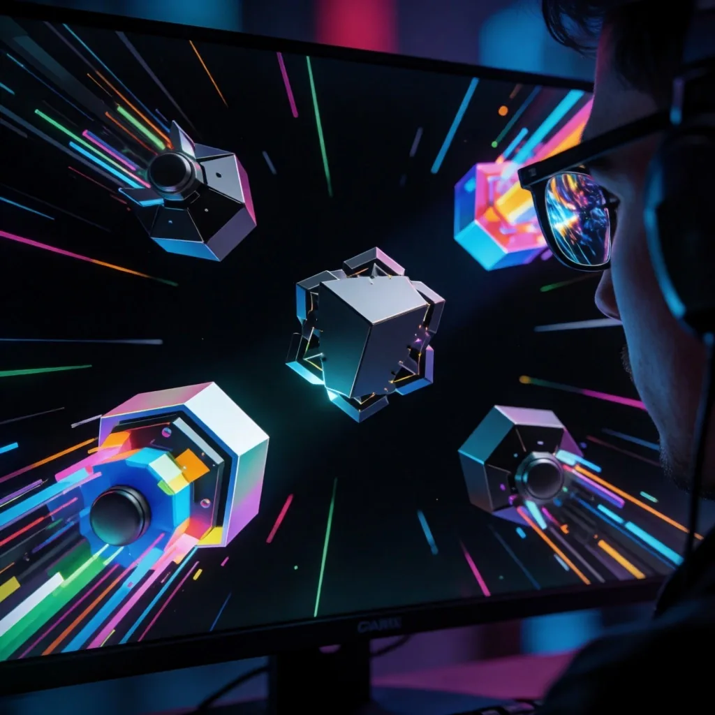 Arena de juego IO con entidades geométricas y estelas de movimiento