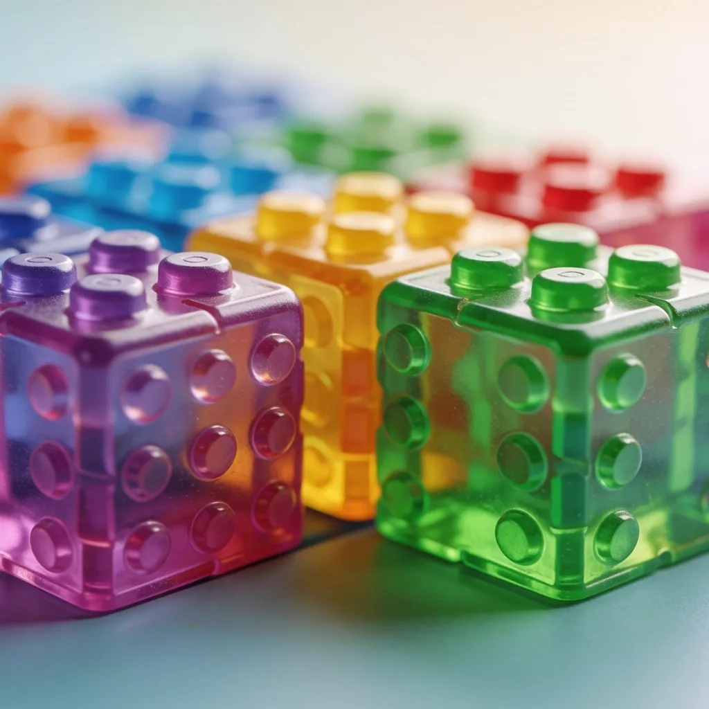 Fichas de rompecabezas geométricas de colores