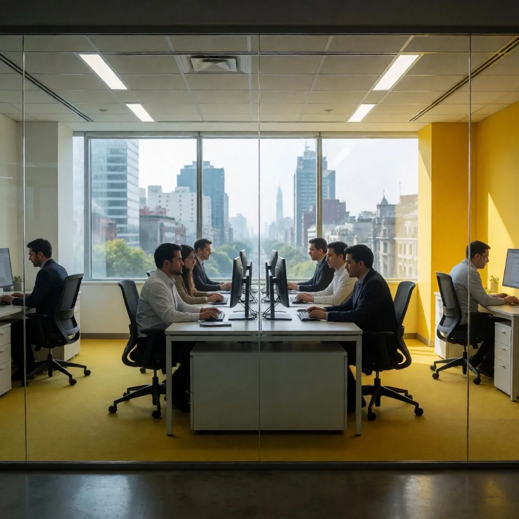 Equipo editorial de Pin-Up Juegos trabajando en oficinas de la Ciudad de México