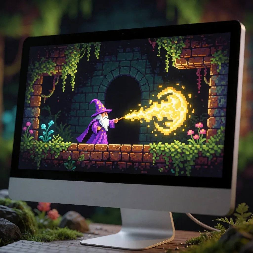 Juego de navegador con dirección artística de pixel art